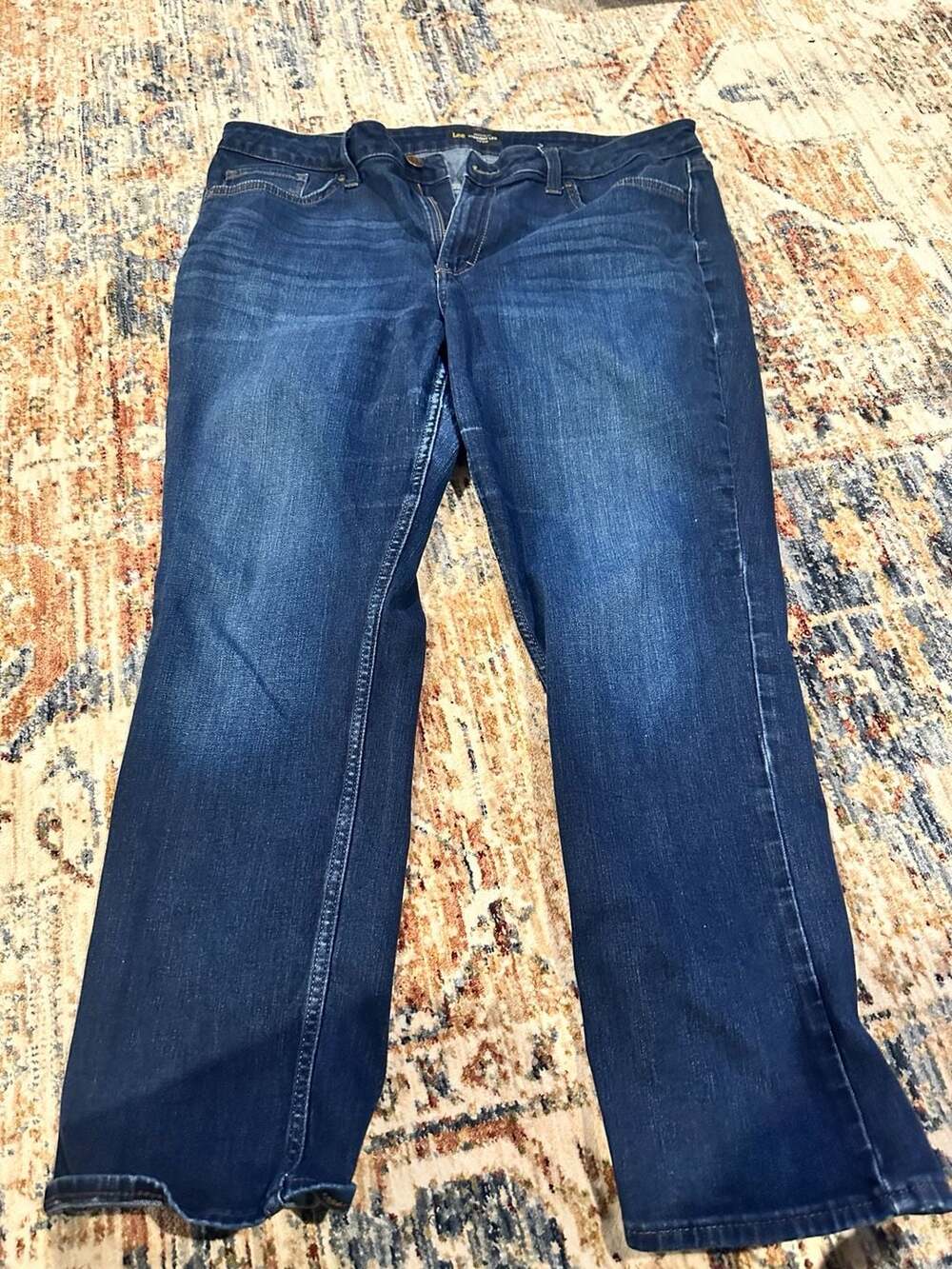 16/18w Lee Regular Fit Straight Leg Mid Rise Denim Jeans